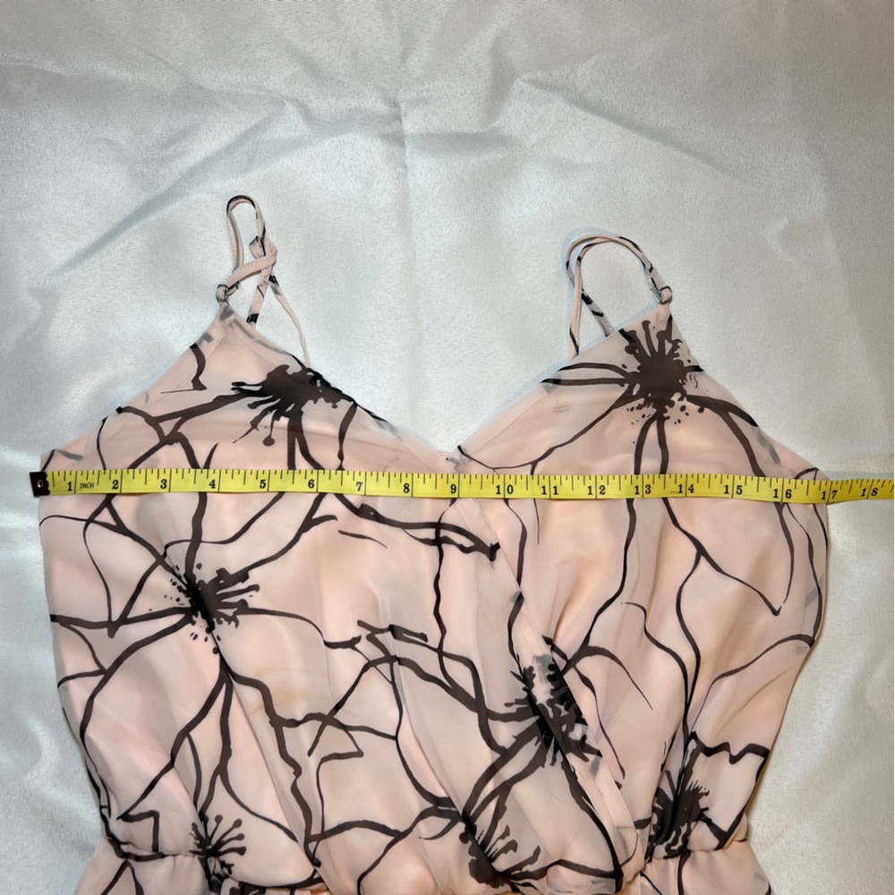 Banana Republic Baby Pink and Black Flowy Floral‎ Maxi Dress Size 4 - Picture 11 of 16